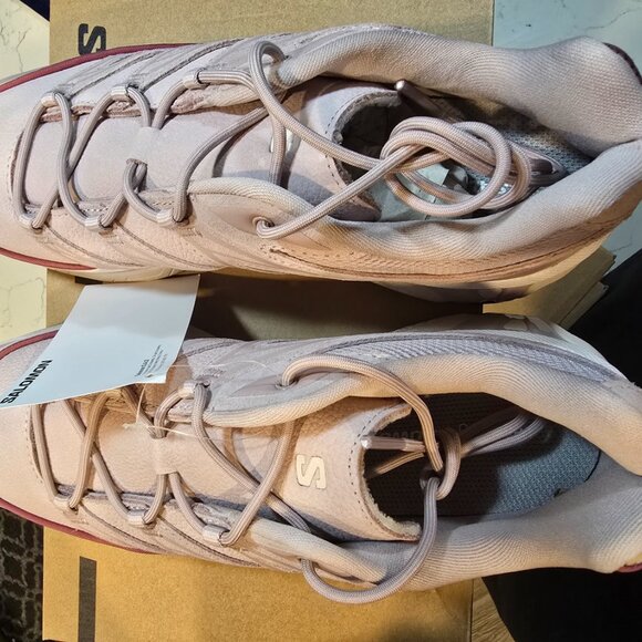 Salomon XT-6 Expanse LTR Leather Sneakers L47574400 Cloud Gray Lilac Mens 10 NEW - Picture 8 of 14